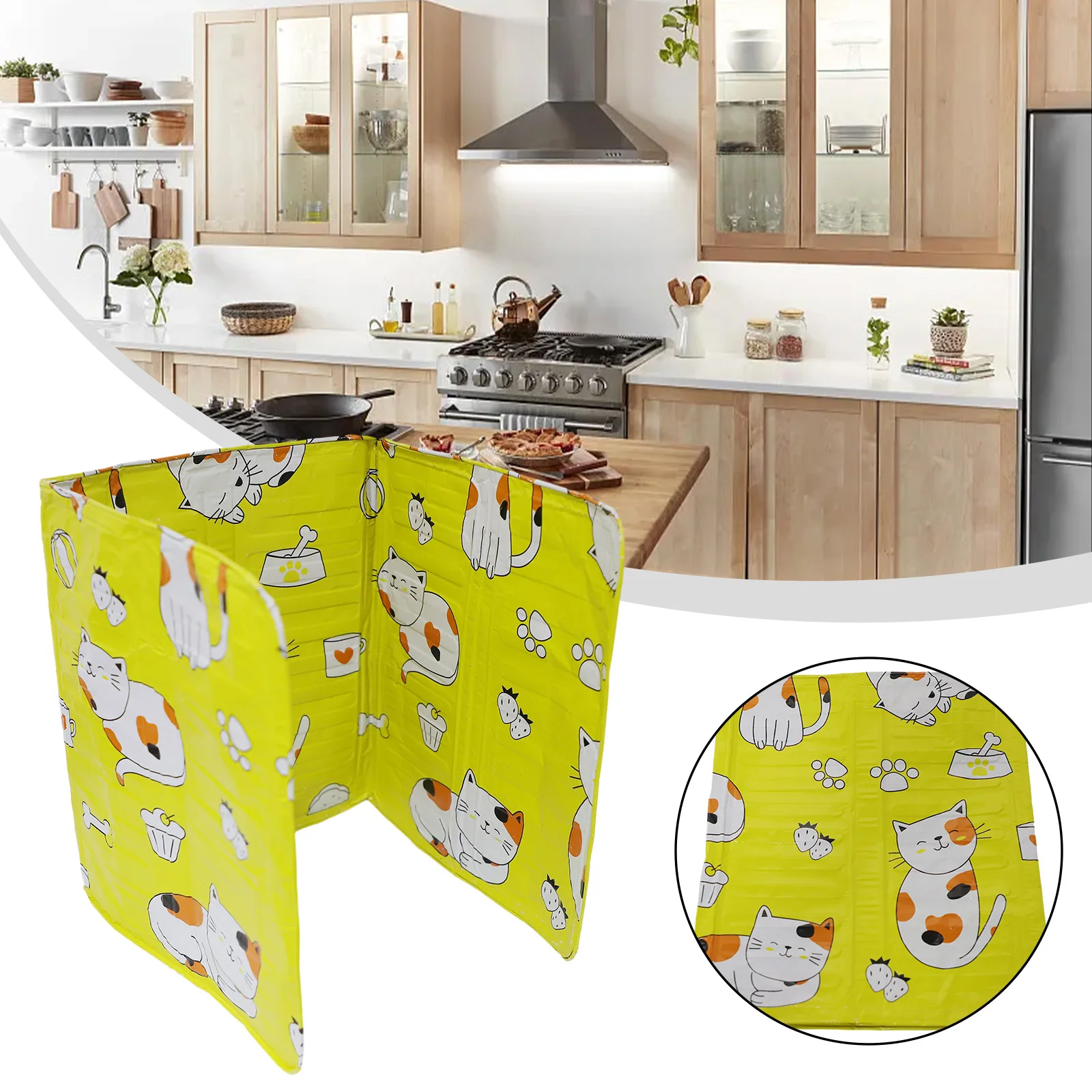 1PCS Oil Splash Screen Cover Anti Splatter Aluminum Foil Plate Folding Kitchen Cooking Oil Splash Screen Cover Shield Guard