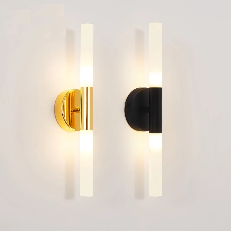 Imagem -02 - Metal Tube Led Wall Lâmpadas para Home Decor Fundo Wall Sconce Corredor Lâmpada de Cabeceira wc e Banheiro