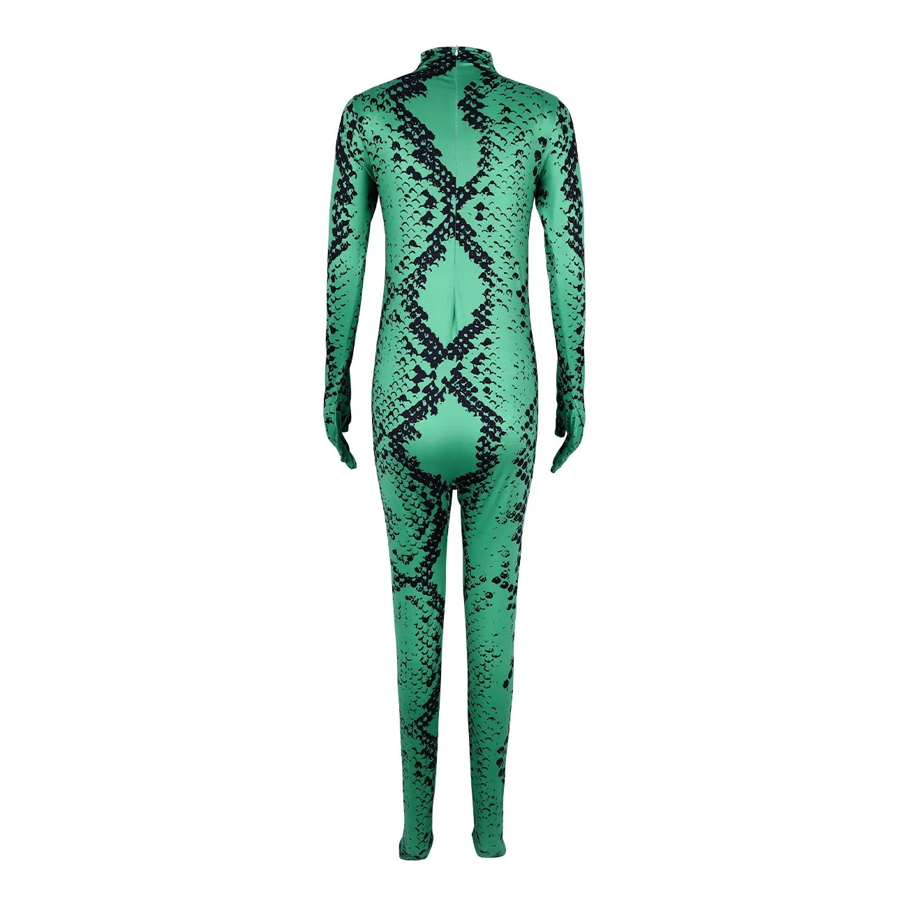Cosplay Zentai Body para hombres Estampado animal con cola Fiesta de halloween Catsuit peludo Mono de serpiente de zorro negro para hombres y mujeres
