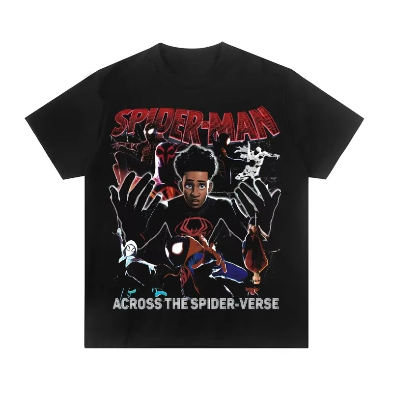 Camiseta de verano cómoda para hombre con estampado multiverso de Spider-Man de Marvel 2026, corte holgado