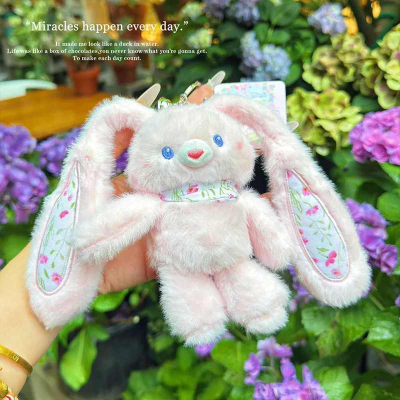 30 cm Koreanische Mode Trends Ziehen Kaninchen Plüsch Spielzeug Weiche Angefüllte Hase Schlüsselbund Schul Anhänger Stress Relief Geschenk Für Kind