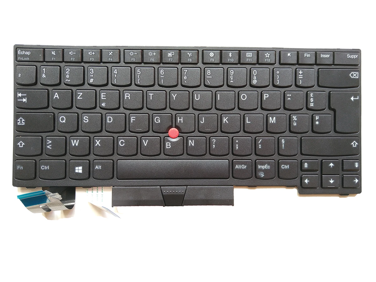 French FR AZERTY No-Backlight Keyboard for Lenovo ThinkPad E480 E485 E490 E495 L380 L390 L480 R480 T480S L490 T490 T495 01YP28