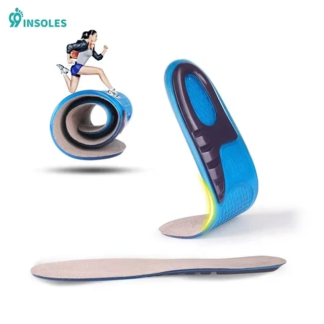 Gel Insole, Shock-absorbing Insole, Cushioning Pain, Relieving Anti-fatigue, Sports Comfort Foam Inner Shoes Hiking