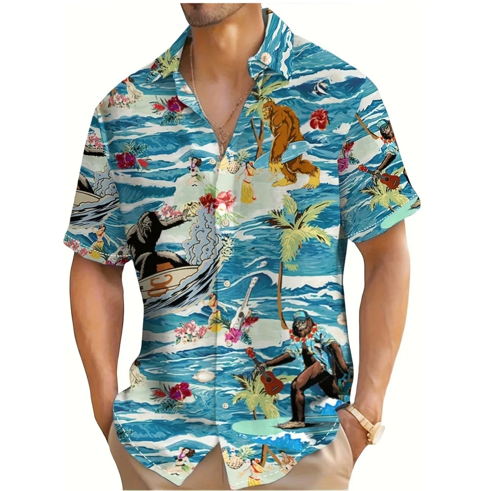 

Men's Casual Shirt Hawaiian Shirt Men Summer 3d Print Casual Short Sleeved Shirt For Men Clothing Breathable Shirts