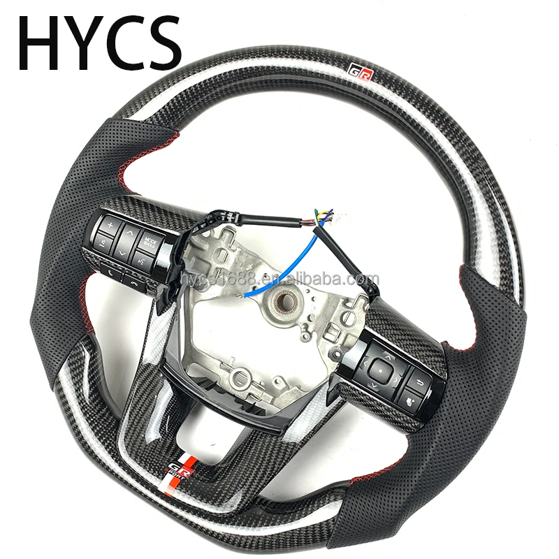 Customized car interior accessories JDM racing carbon fiber steering wheel for toyotas Hilux models