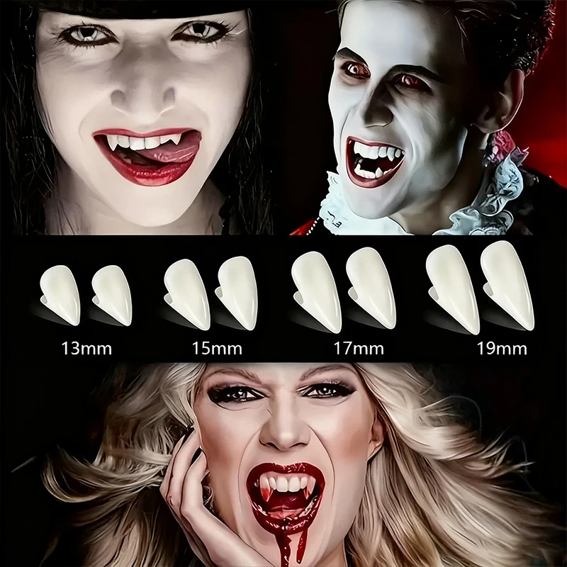 

Halloween Vampire Fangs Dentures DIY Props Decoration False Teeth Dental Gum Realistic Zombie Costume Adhesive Teeth Party Decor