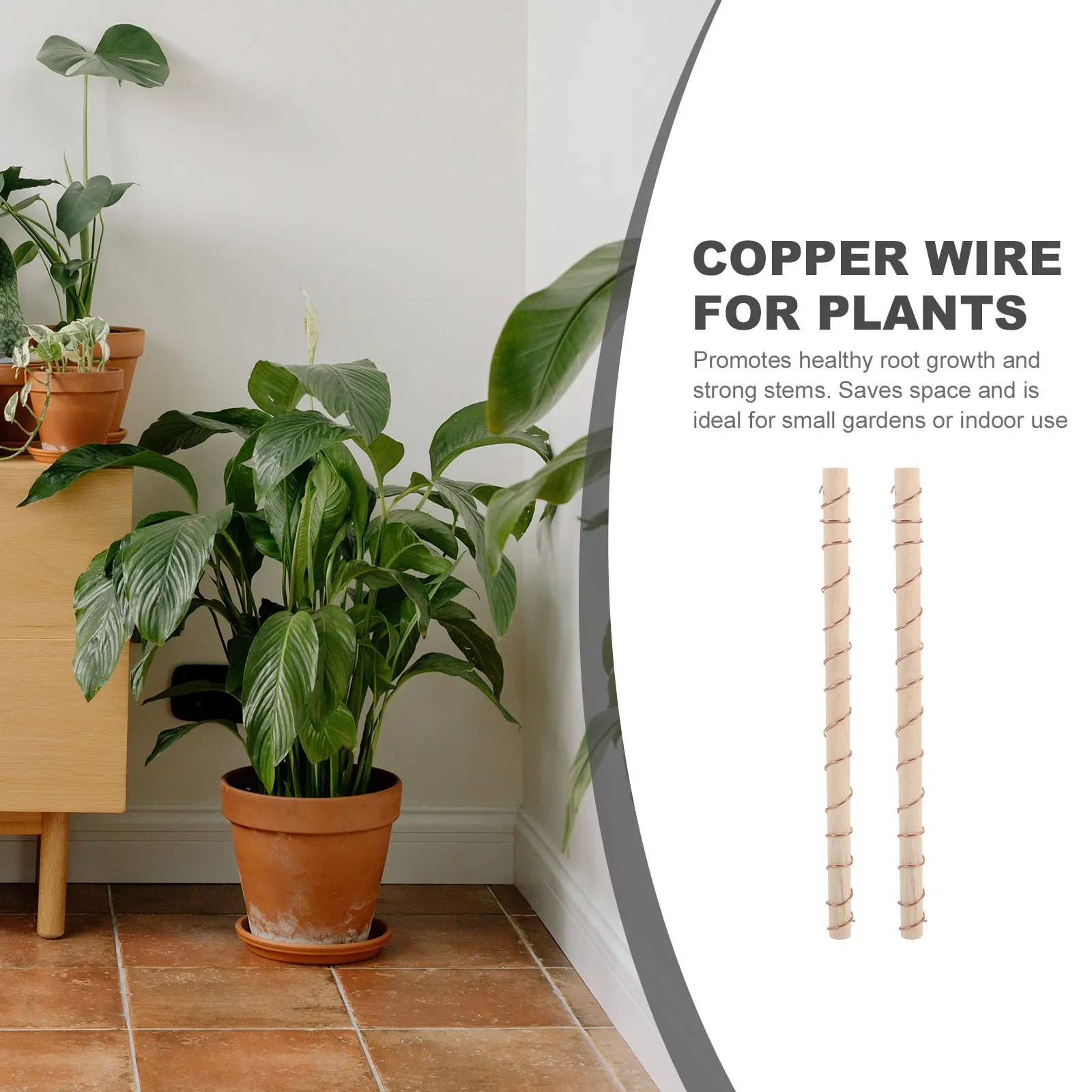 2Pcs Electroculture Copper Gardening Antenna Set for Healthy Root Growth Cultivation Indoor Outdoor Use Pure Solid