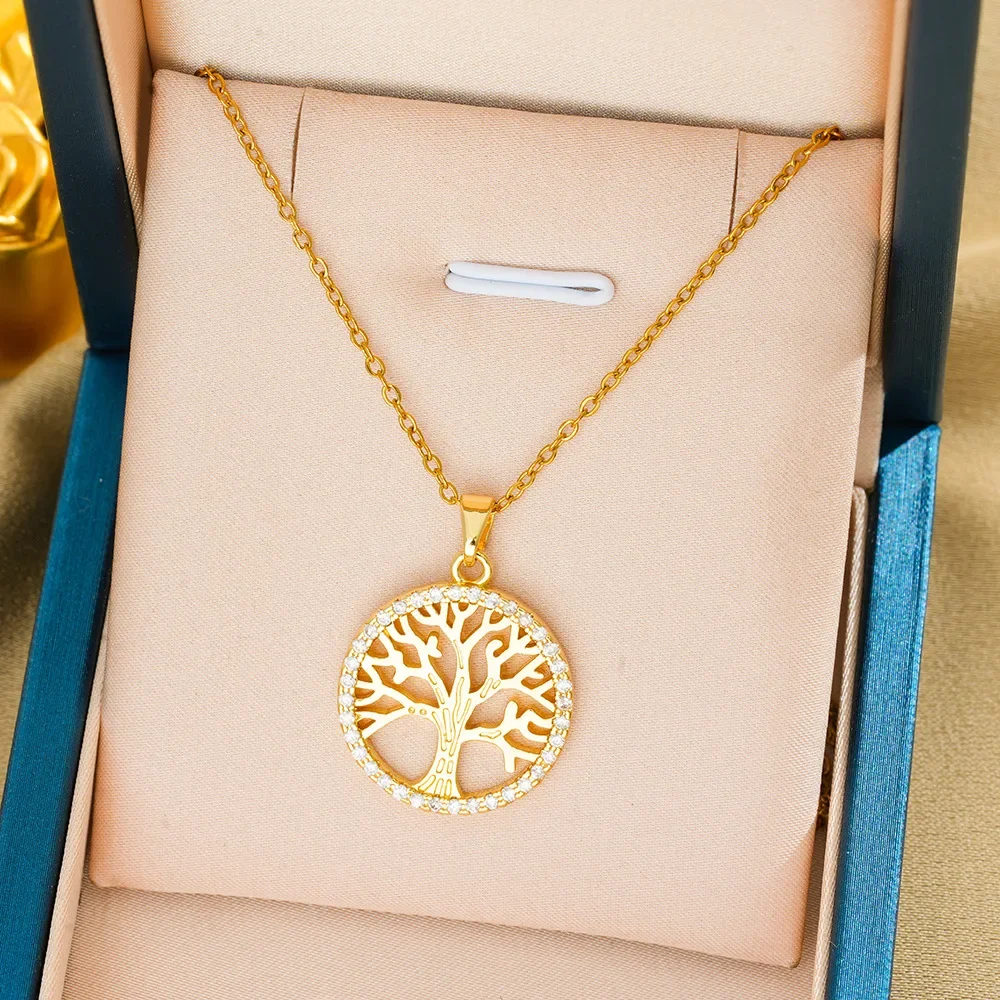 

The best-selling micro-set Zircon Life Tree titanium steel women's necklace of 2025 is unique, fashionable and versatile