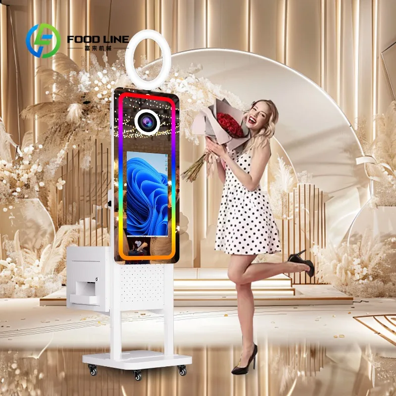 40 Inch Mirror Photo Booth With Printer Box Photobooth Touch Screen Mirror Selfie Photo Booth Machine for Events Customized