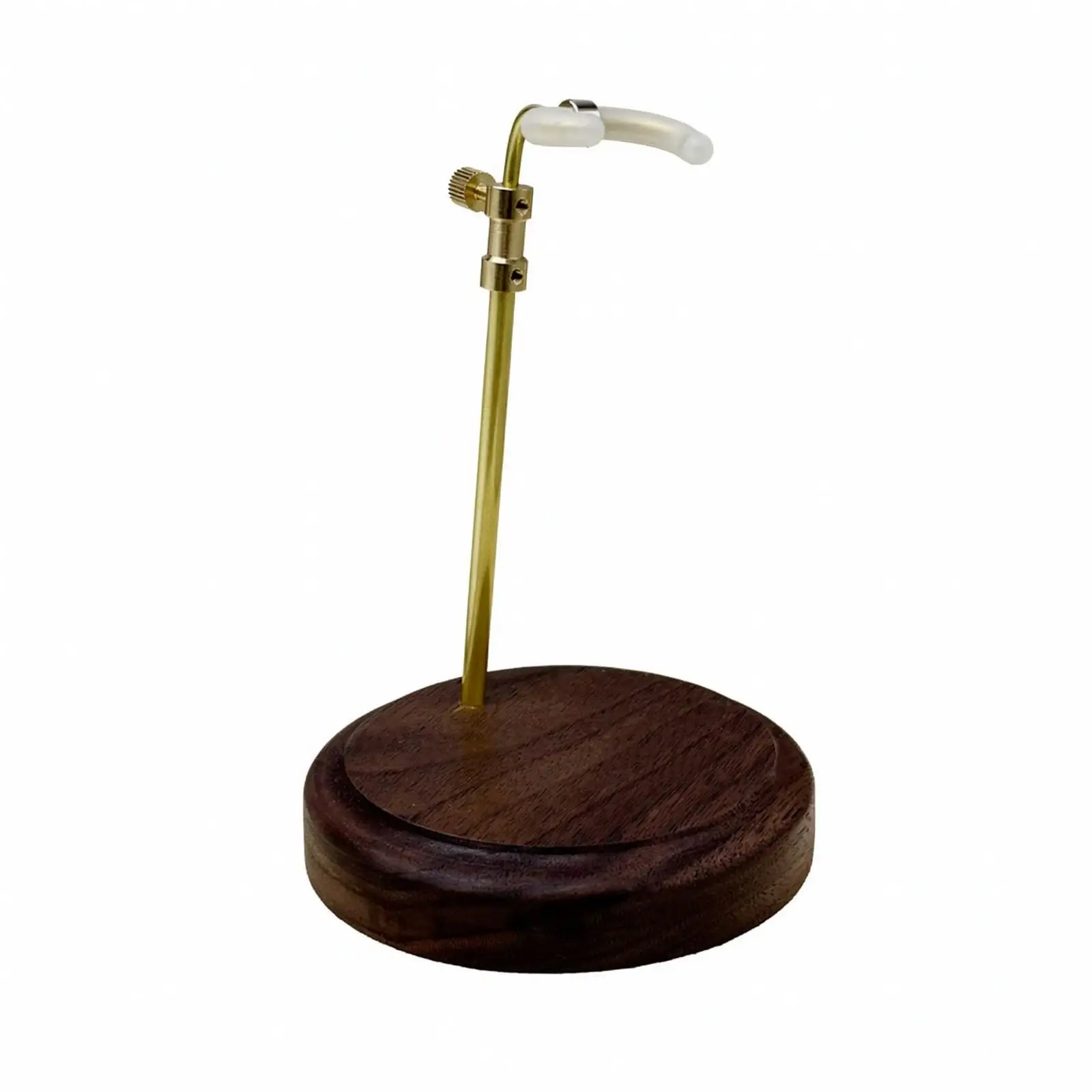 Adjustable Wooden Display Stand with Brass Bracket for Small Toys and Collectible Keepsakes Tabletop Shelf