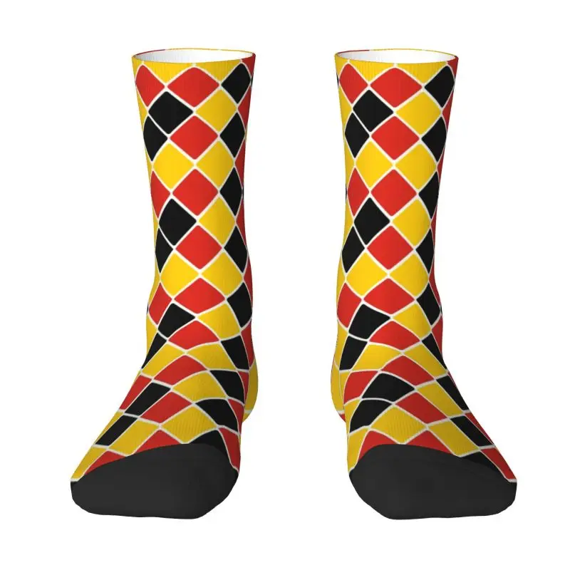 Funny Printed Germany Flag Colors Socks for Women Men Stretch Summer Autumn Winter German Pride Crew Socks