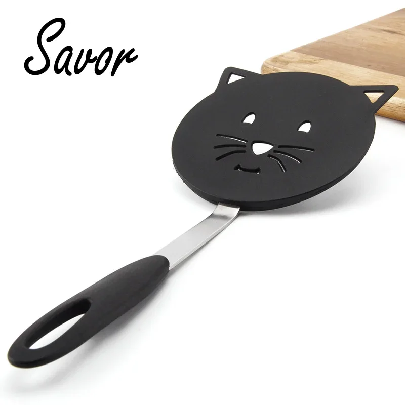 Hot Sale Nylon Cat Frying Spatula Non Stick Omelette Shovel Fried Fish Turner Pancake Flipper Cooking Tools Kitchen Gadget Set