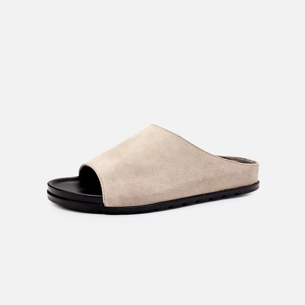 

New Flip-flops Shoes Men Spring Summer High Quality Genuine Leather Leather Sandals for Men British Retro Men's Sandal Slippers