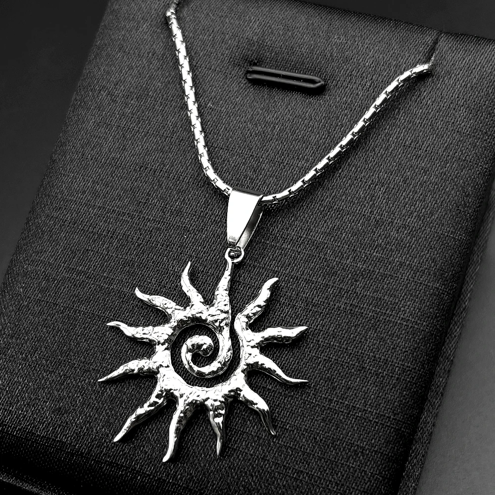 Kalung Liontin Matahari Spiral - Men Accessories Neck Chain ulasan dan harga