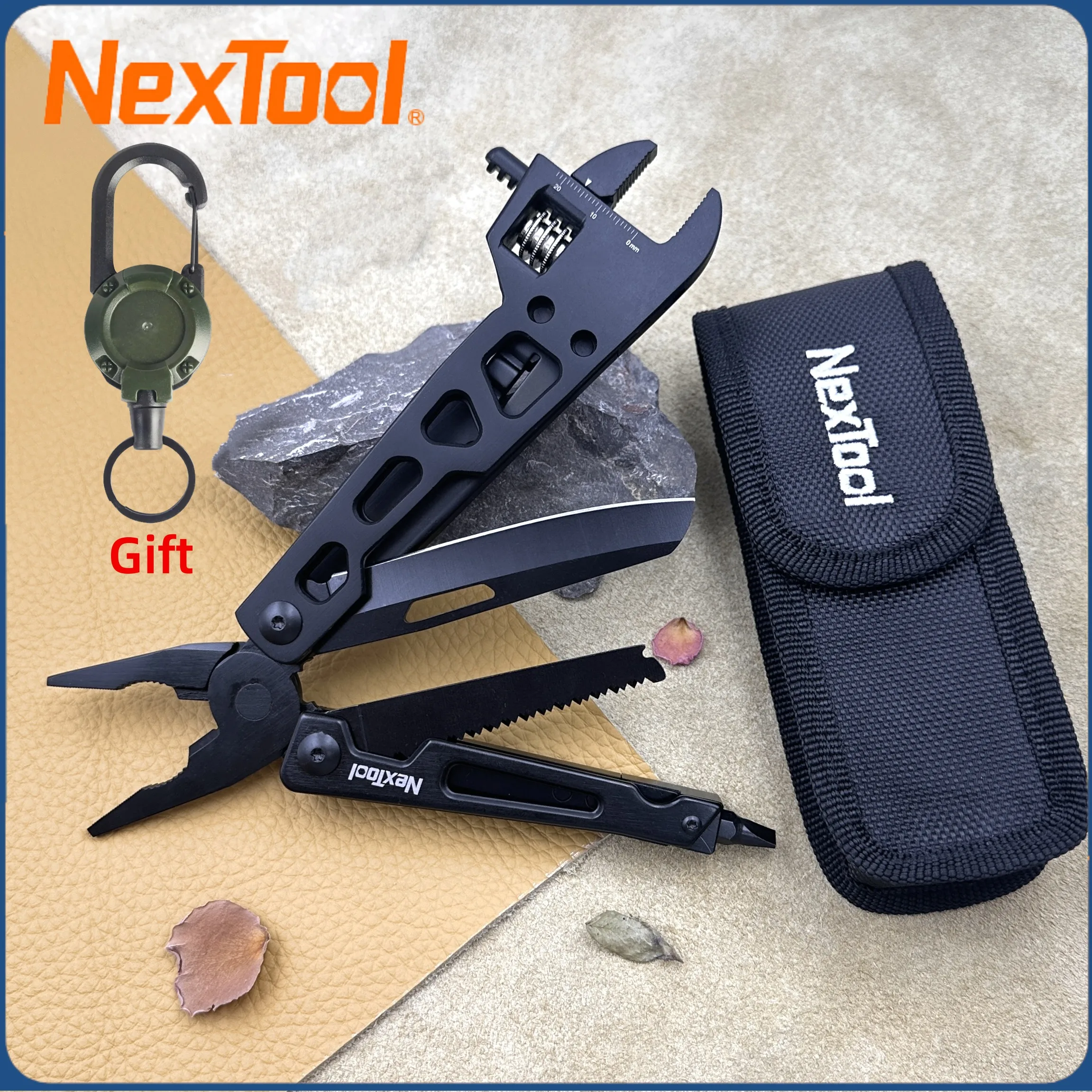 

NexTool 9 in 1 Multi-Function Wrench Knife Folding Tool Multi-Purpose Pliers Wood Saw Slotted Screwdrivers Camping Multitools