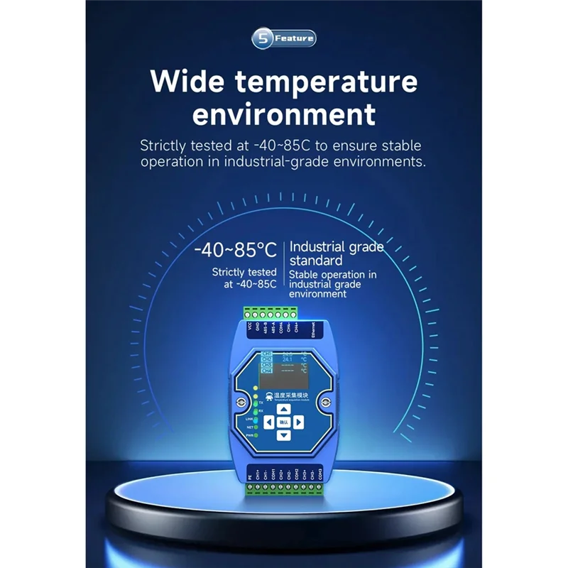 

-A99Z 6 Way Temperature Acquisition Module Type K Modbus Thermocouple Input RS485 Ethernet Gateway Watchdog DNS Industrial
