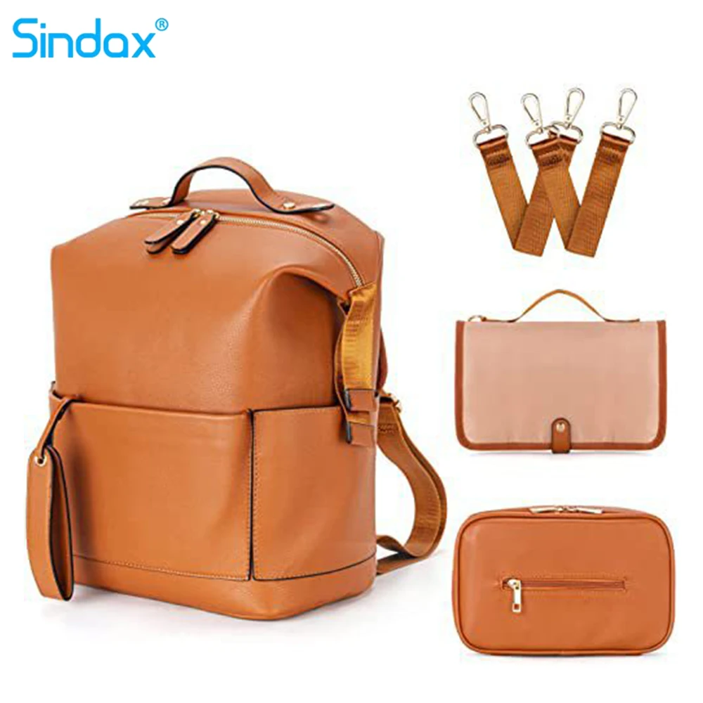 

Сумка для подгузников из искусственной кожи, большая вместительная сумка для детских вещей, дорожный рюкзак для беременных, сумки для коляски с пеленальной подушечкой, сумка для мамы