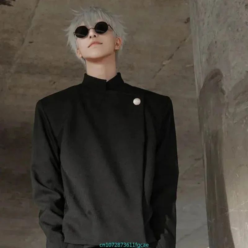 

asdh8@Bear's Den Anime Jujutsu Kaisen Gojo Satoru Tops Pants Eye Patch Wigs Set Cosplay Costume Adult Man Uniform Suit Carni New