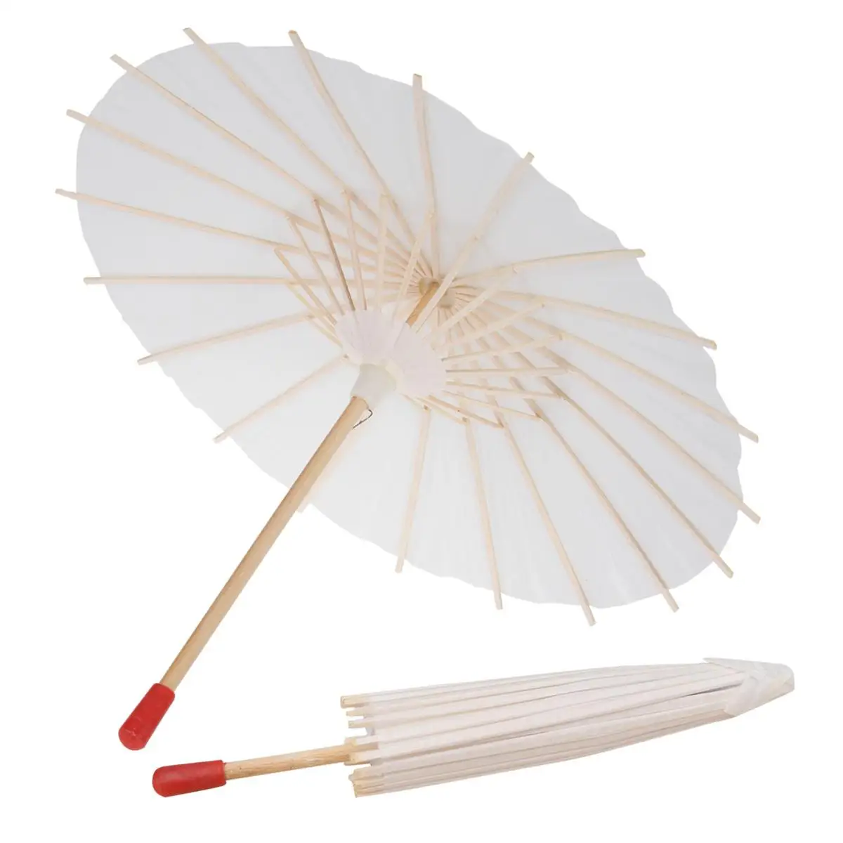 

2Pcs Children Dance Umbrella Oil Paper Wood Frame Decorative Fashion Accessory Wedding Parasol Small Goods