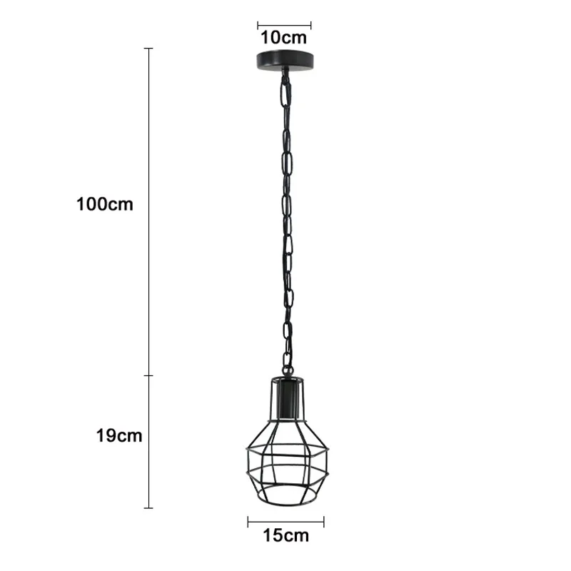 Imagem -02 - Indústria Americana Loft Lustre Gaiola de Ferro do Vintage Pingente Lâmpada do Corredor Barra da Sala Jantar Lâmpada Pendurada Restaurante Café Droplight