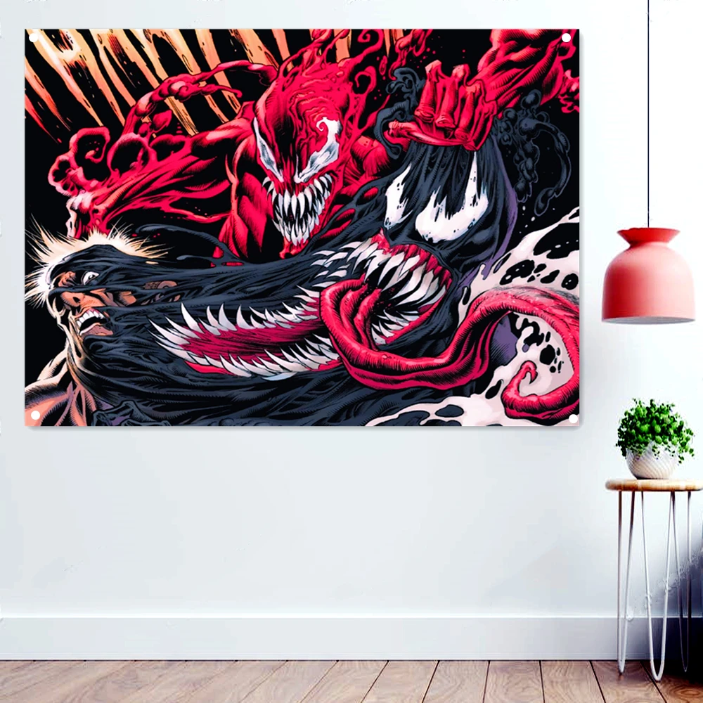 Red Black Warcraft Dark Heavy Metal Music Artwork Banner Background Wall Hanging Cloth Disgusting Bloody Art Wallpaper Rock Flag