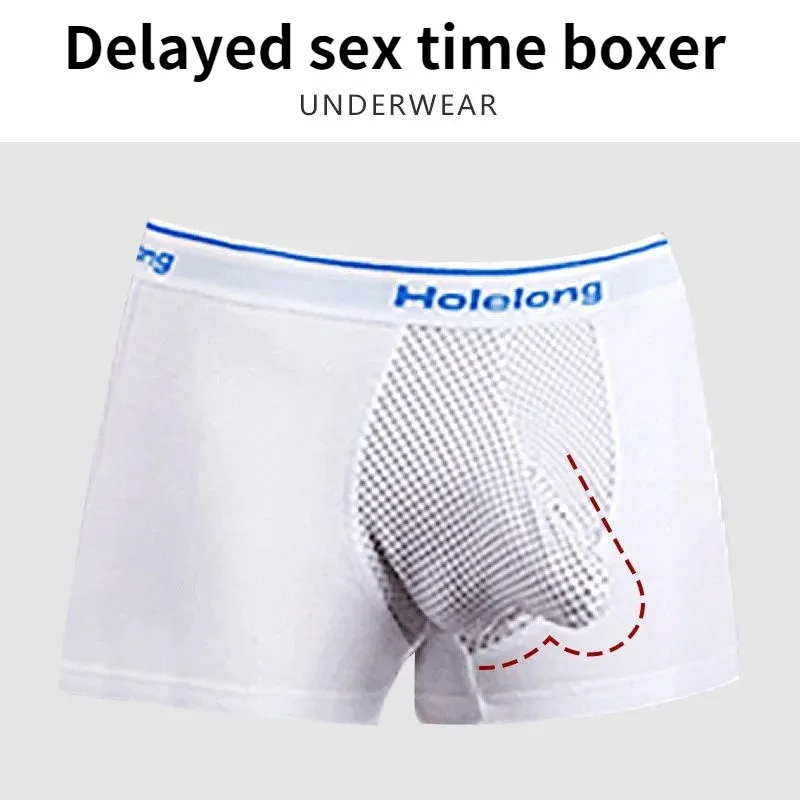 U Convex Boxer Sissy Panties Gay Underpants Big Pouch Boxershorts Penile Hole Briefs Male Large Bag Underwear Men Pantaion Thong
