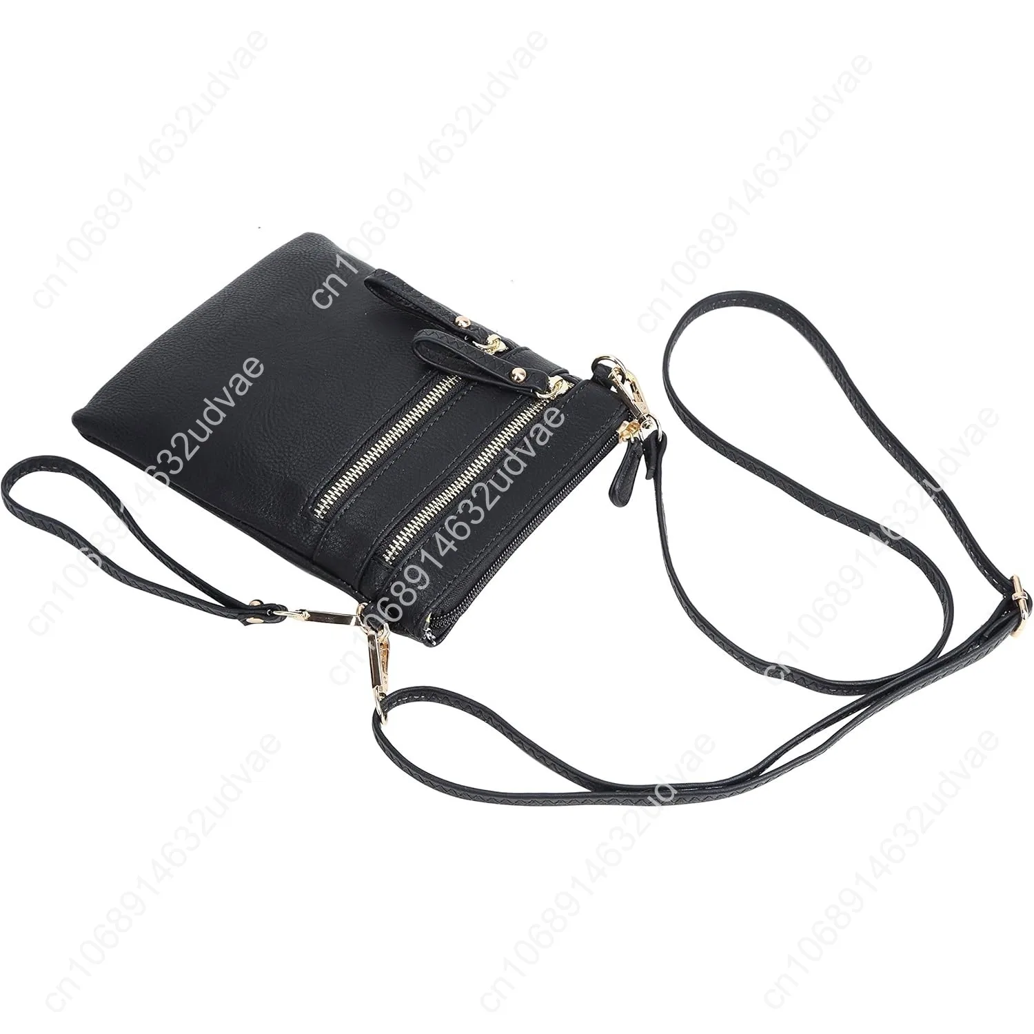 Solene Small Crossbody Bag for Women, Multi Zip Pockets with Detachable Wristlet, Lightweight Travel Purse, Cell Phone Pouch