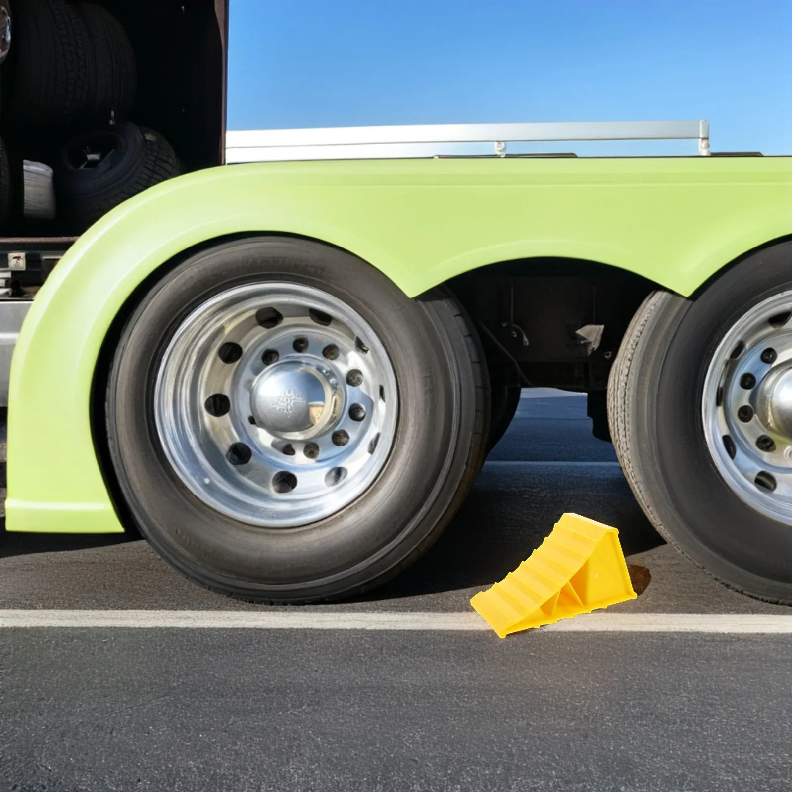 1-ペア車のホイールストッパープラスチックタイヤチョックポータブルアンチブロックトラックトレーラーキャンピングカー車両用-20x12x11cm