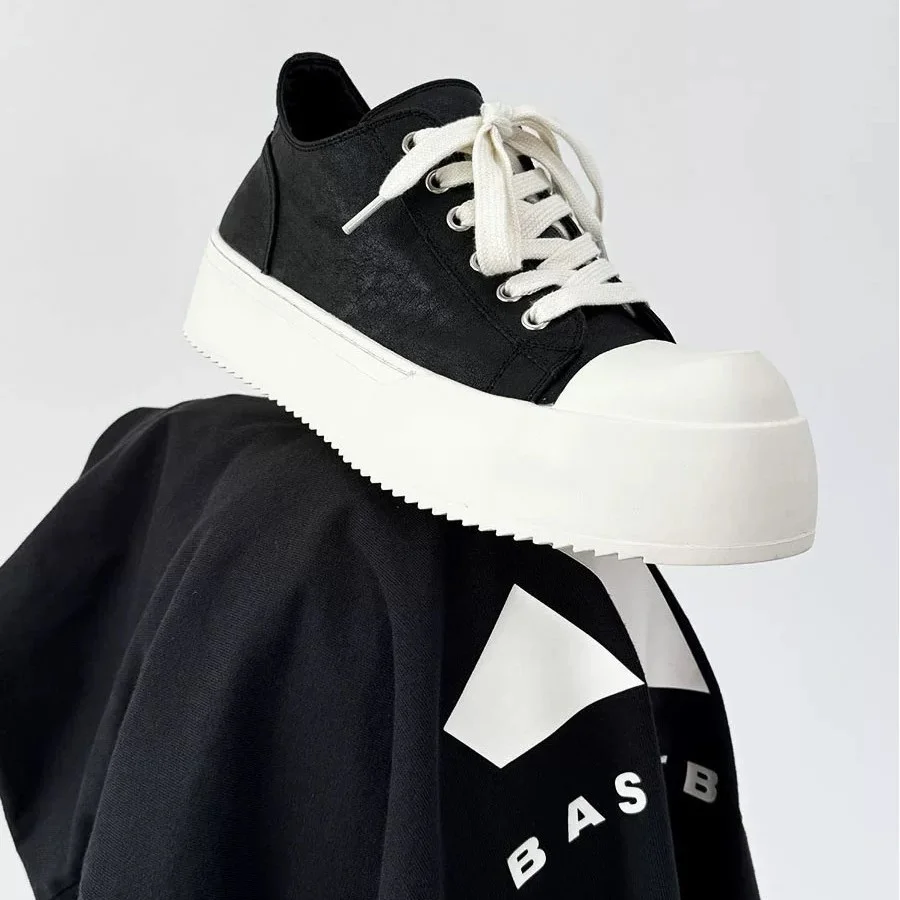 

Men Thick-Soled Big Round Toe Sneakers Couple Anti slip Wear Outdoor Shoes Women Versatile Trendy Casual Unisex Board Footwear