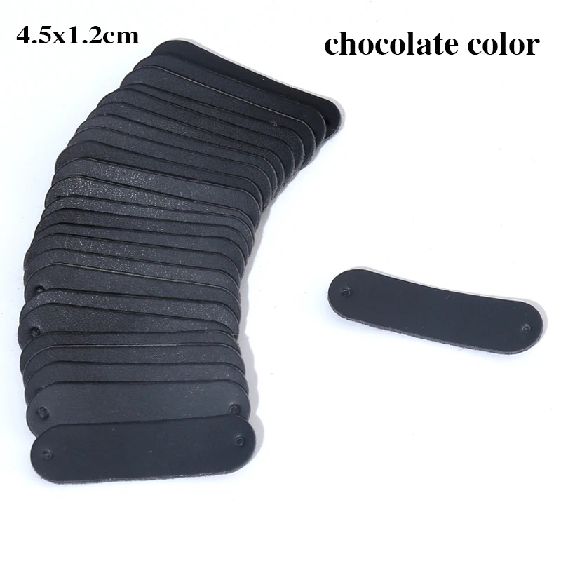 Handmade PU Leather Blank Label 4.5x1.2cm Two-Hole Tag for Jeans Hats Handbags Children's Clothing Decorative Custom Label