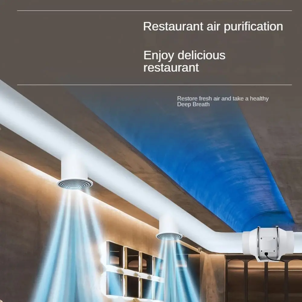 1Pcs New Silent Industrial Exhaust Fans 4/6inch Round Pipe Duct Fan Air Clean Ventilator Bathroom Kitchen Toilet Wall