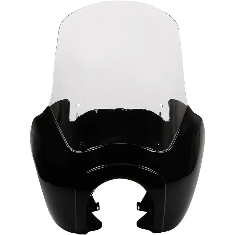 

Motorcycle Gloss Black Front Upper Fairing Cover Club Style Fairing Kit W/ 15 Clear Windshield For Harley Dyna T-Sport FXDXT FX