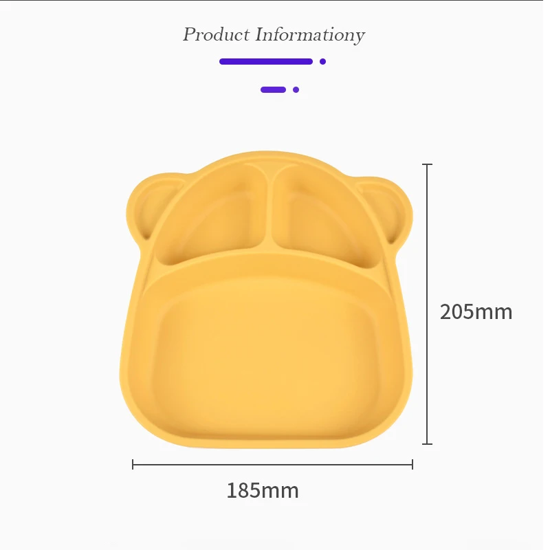 Baby Safe Sucker Silicone Dining Plate Cartoon Monkey Head Children Partition Dishes Toddle Training Tableware Kids Feeding Bowl