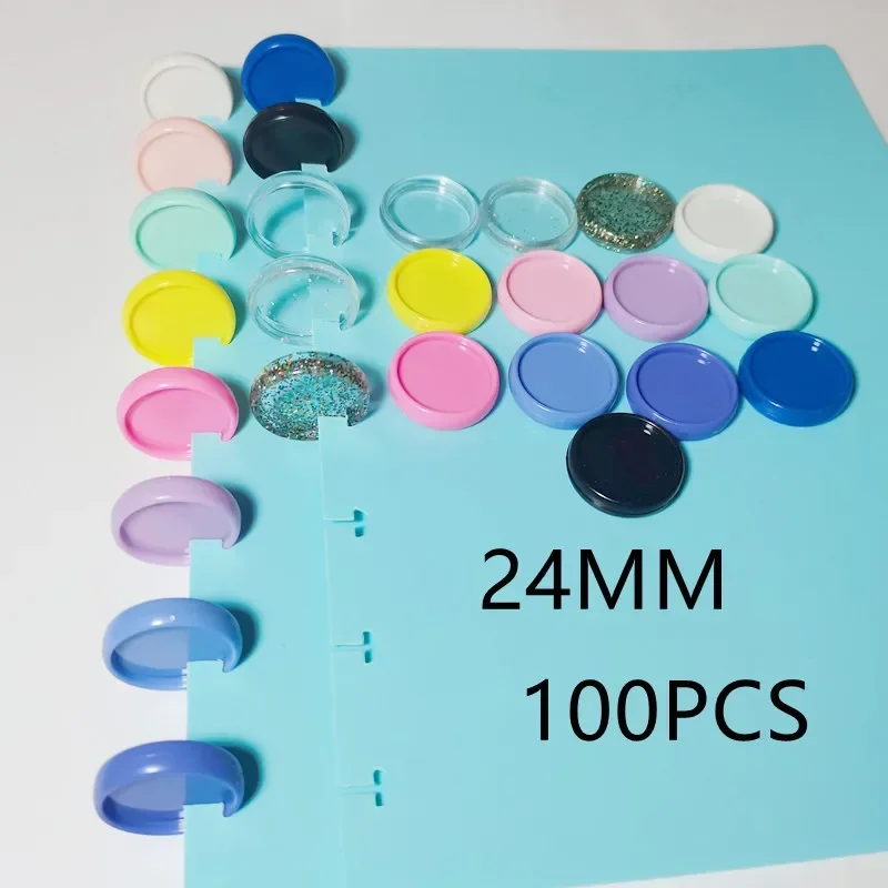 100PCS24MM solid plastic mushroom hole binding ring buckle, loose-leaf notebook storage CD, mushroom hole binding disc.