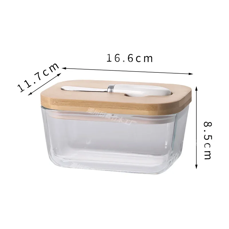 Butter Container Glass Box Restaurant Sealed Storage Box Fresh Cheese Box with Knife Butter Slicer Butter Dish Tableware