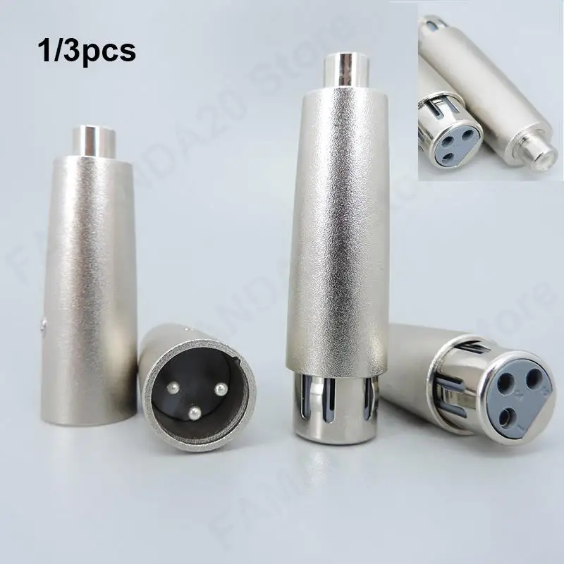 RCA Female Audio Adapter socket to 3pin core XLR Female male To converter speaker Connector For Microphone Speaker 1/3pcs