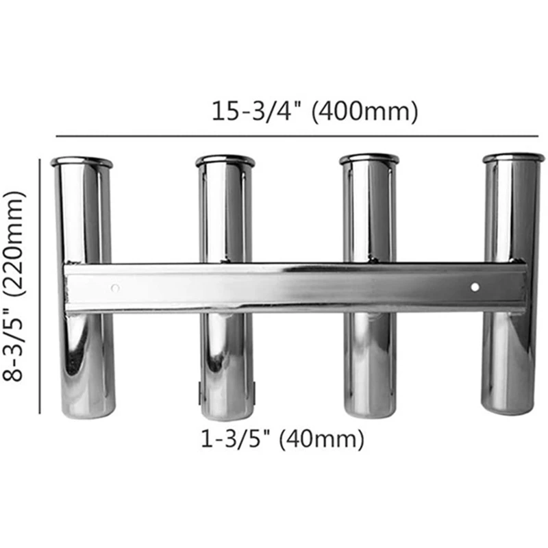 Portapacchi da pesca in acciaio inossidabile 4 tubi per barca da mare Yacht Camper porta attrezzatura da pesca