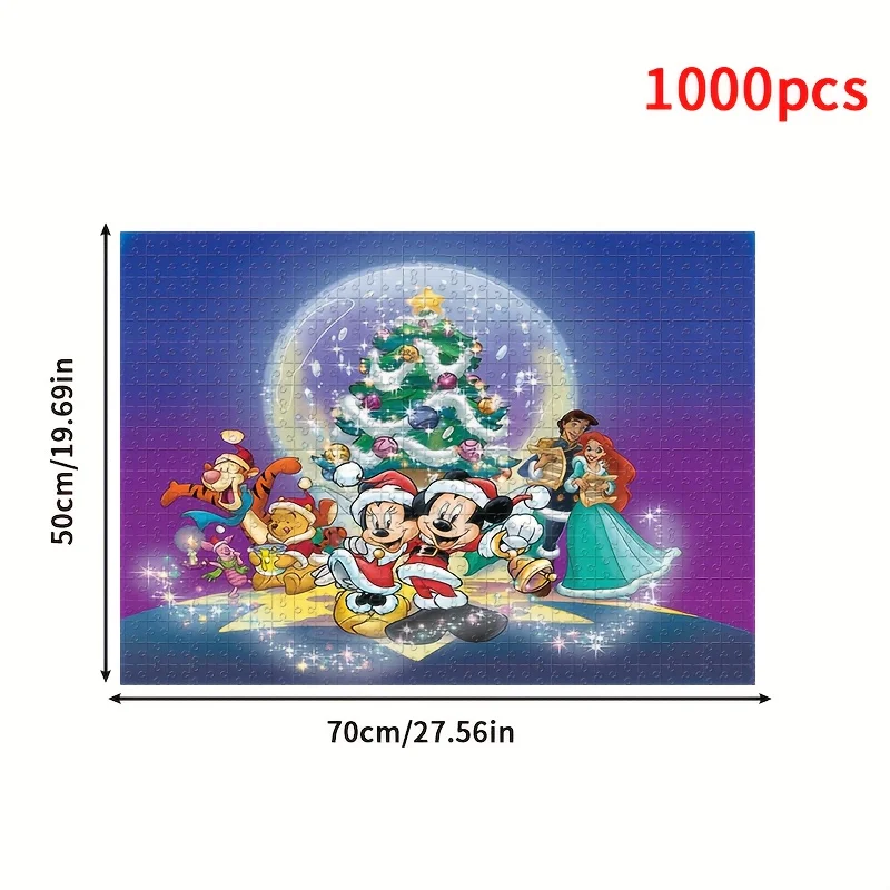 1000 piezas Mickey y Minnie Mouse, Pato Donald, Goofy, Plutón, Rompecabezas oficial de fiesta de cumpleaños y Navidad de Cenicienta - Plantillas grandes