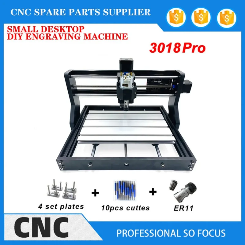 CNC3018Pro small DIY miniature desktop engraving machine laser CNC two-in-one picture wood carving marking cutting