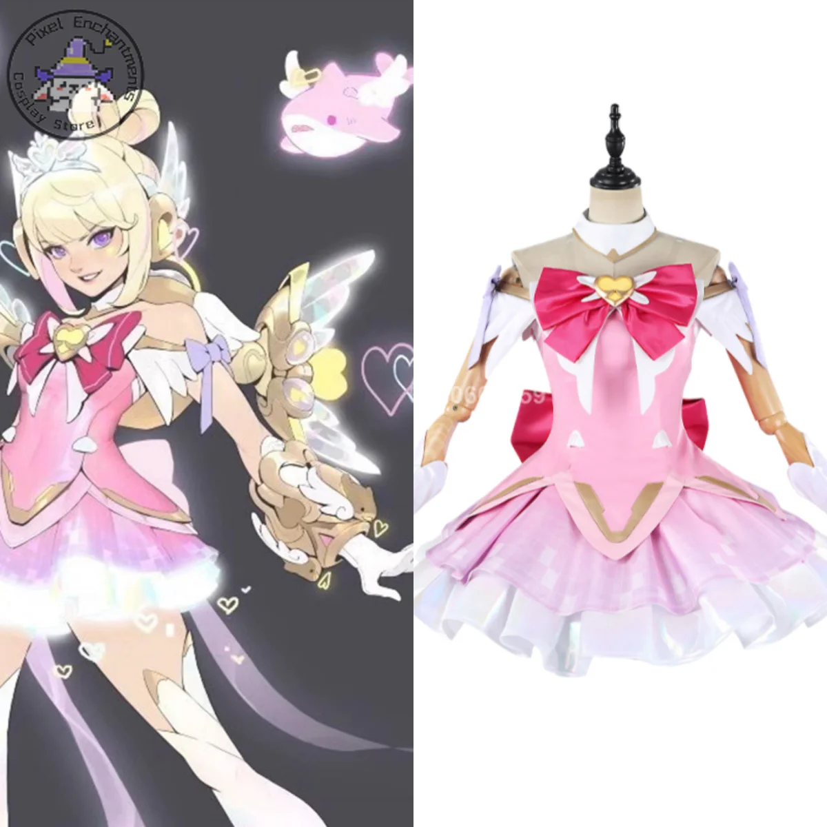 

Game Cosplay Costume Anime Juno Role Playing Clothes High Quality Pink Sexy Dress for Women Comic Con Halloween Party Suits