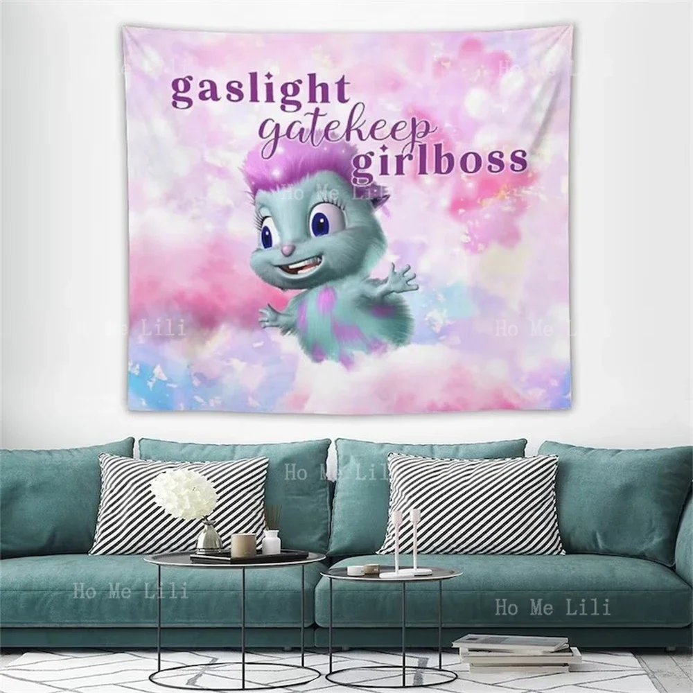 Bibble Happy Girl Gaslight Check Tapestry Interesting Stem Novelty Bedroom Living Room Dormitory Decoration