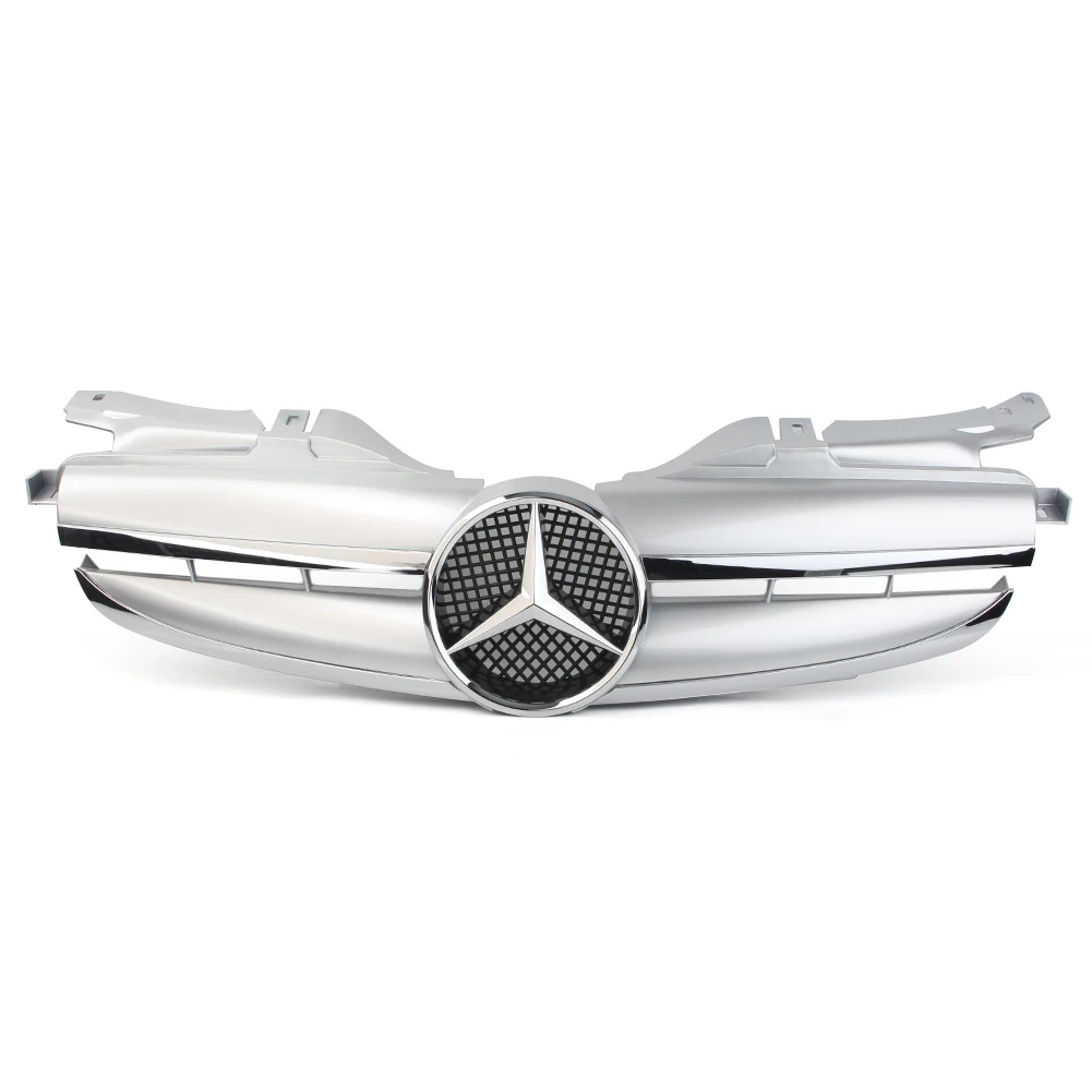 Car Front Grille Bumper Upper Racing Grilles 2-Pin Radiator Mesh Grill Grille For Mercedes Benz SLK-Class R170 W170 1998-2004