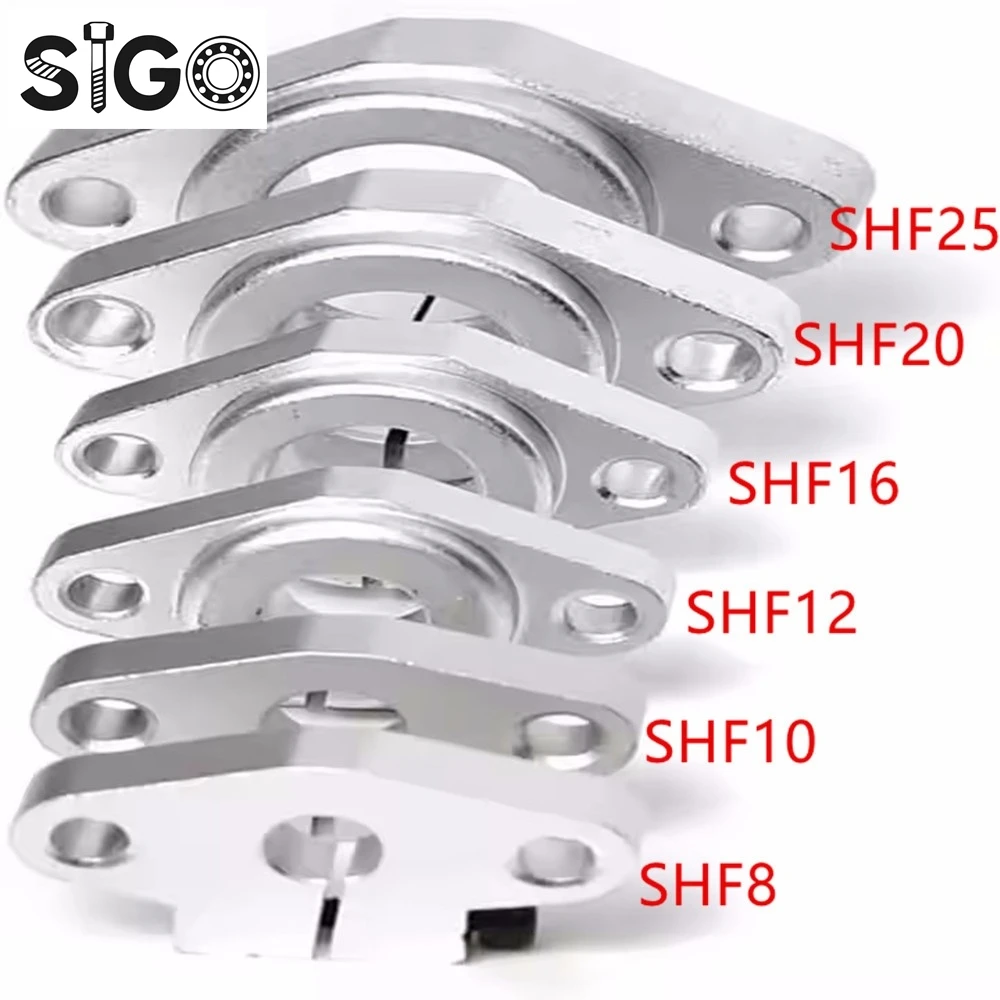 SHF8 SHF10 SHF12 SHF16ベアリングシャフトサポート、8mm 10mm 12mm 16mm丸棒用、DIY XYZテーブルCNC 3Dプリンター用