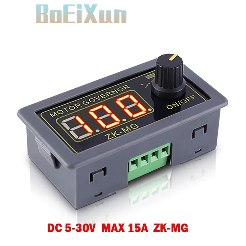 ZK-MG DC 5-30V 12v 24v 5A DC Motor Controller PWM Adjustable Speed Digital display encoder duty ratio frequency MAX 15A ZK-MG