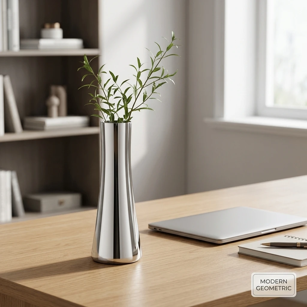 Modern Nordic Flower Vase Silver Stainless Steel Mini Vase Metal Decor Dry Artificial Flowers Bottle Home Desktop Decor Ornament