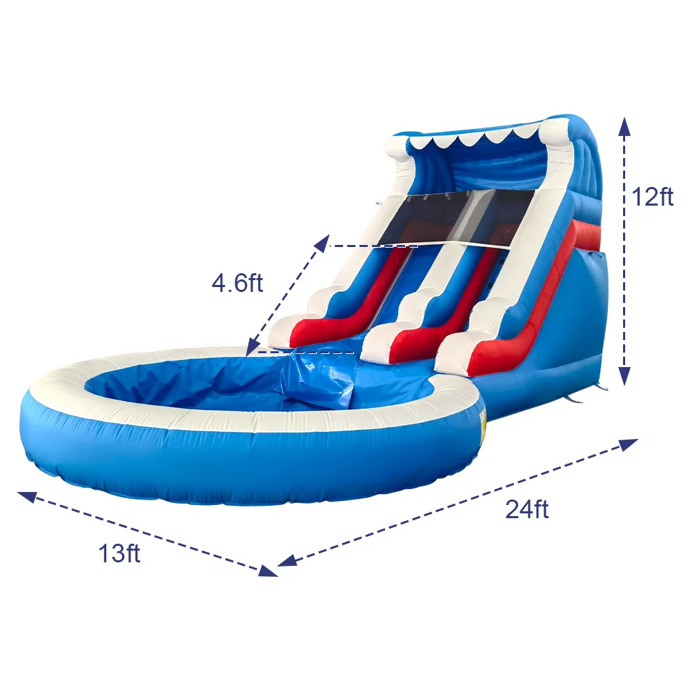 Commercial Inflatable Bounce House for Kids, Bouncy Castle with Slide Blower, Outdoor Garden Backyard Jump Bouncer Games, 24ft