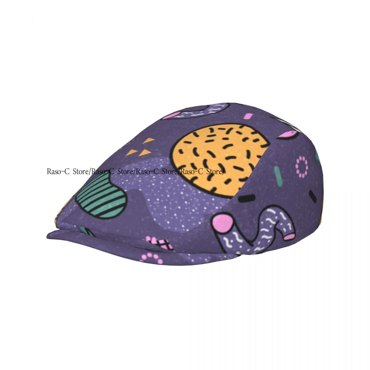 Adult Flat Cap Abstract Memphis Space Geometric Unisex British Style Newsboy Cap Ivy Peaked Hat Casual Outdoor Driving Beret Hat