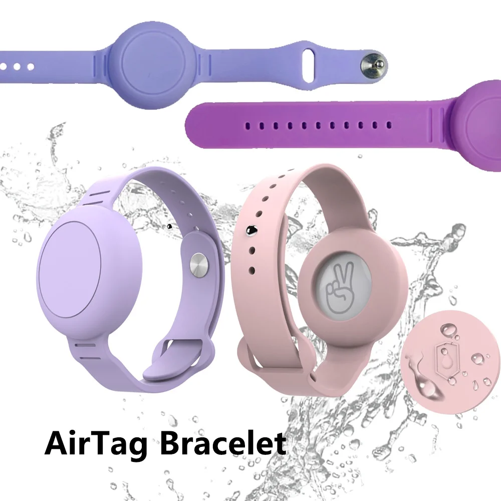 Waterproof AirTag Bracelet for Kids Airtag Holder for Kids with Full Coverage Hidden Design Silicone Airtag Wristband for Child