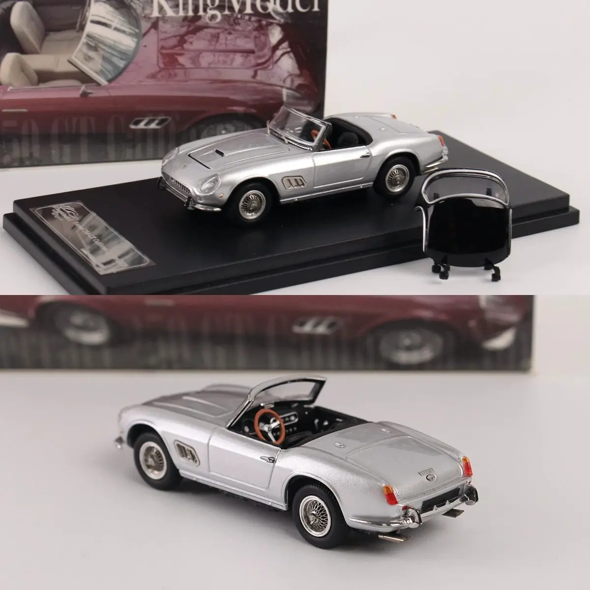 King Model 1: 64 Prancing Horse 250GT Convertible Openable Hood Alloy Diecast Model Car Collectible Gift