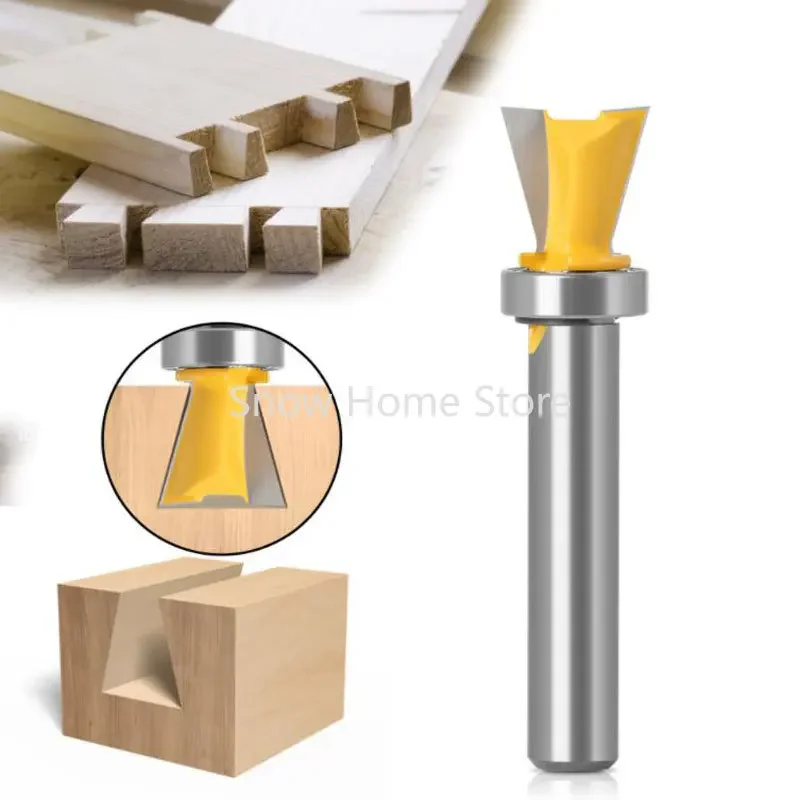 8 Handle Imitation Dovetail Woodworking Milling Cutter Bearing Dovetail Knife Slotting  Beehive  Tenon Joint  Woo